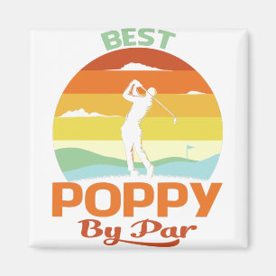 Bestes Poppy by Par Vatertag Golf Shirt Geschenk Magnet