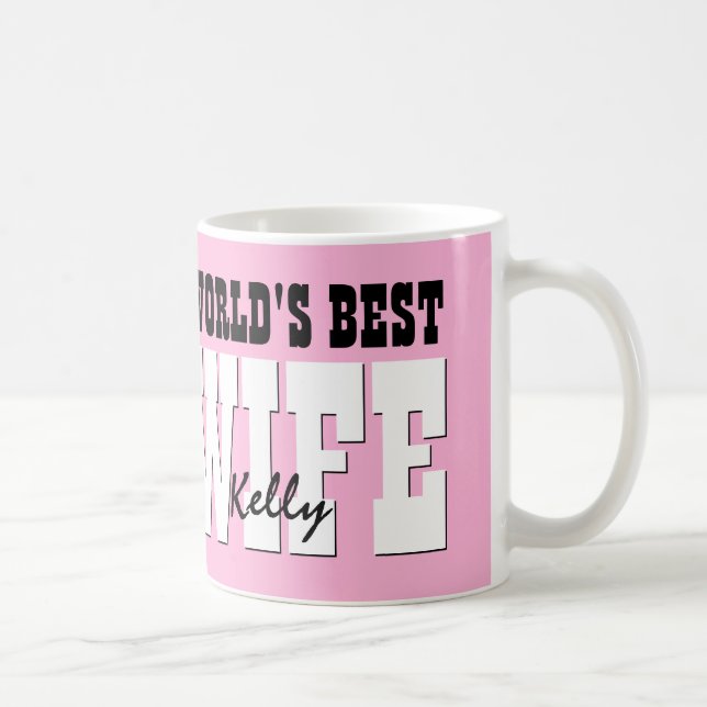 Bestes ROSA A01 individueller Name die EHEFRAU der Kaffeetasse (Rechts)