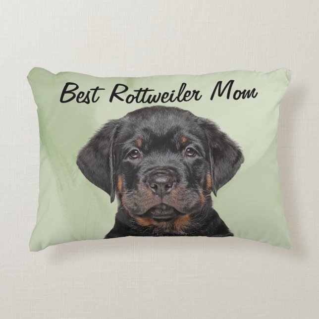 Bestes Rottweiler Mama Akzent Kissen (Vorderseite)