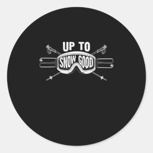 Bestes Snowboard Skifahren Geschenk bis Schnee gut Runder Aufkleber