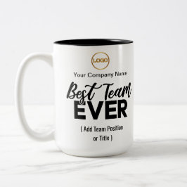 Bestes Team je | Individuelle Name und Logo Zweifarbige Tasse