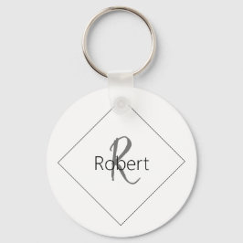 Bestes trendy Minimalistisch White Black Monogram Schlüsselanhänger