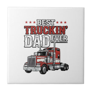 Bestes Trucker-Vater-Design für Vintage-Truck-Shir Fliese