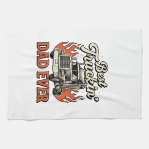 Bestes Truckin-Vater-T-Shirt mit Vintage-LKW-Motiv Geschirrtuch