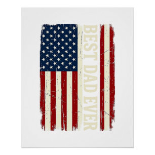 Bestes-Vater-aller-Zeiten-Amerikanische-Flagge-Vin Poster