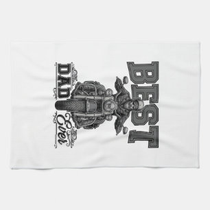 Bestes-Vater-aller-Zeiten-Biker-Vintage-Stickerei- Geschirrtuch