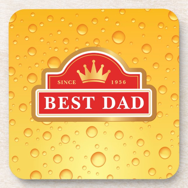 Bestes Vater-Beerenlabel Getränkeuntersetzer (Vorderseite)