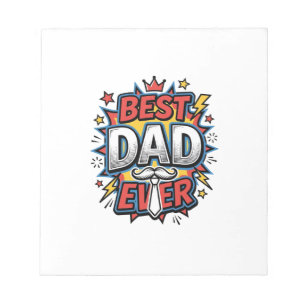 Bestes-Vater-Comic Vintage Gravur Shirt Design Notizblock