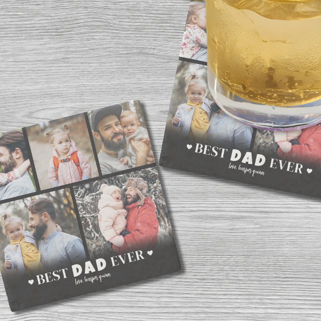 Bestes Vater-Foto Steinuntersetzer (Best Dad Photo Stone Coaster)