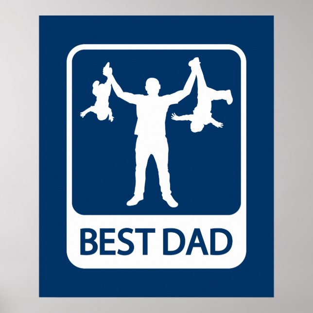 Bestes Vater Poster / Print - Vater mit Kindern (Vorne)