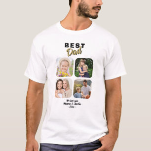 Bestes Vater Vater 4 Familie Foto T-Shirt