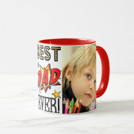 Bestes Vaterüberhaupt Superhero-Gewohnheits-Foto Tasse