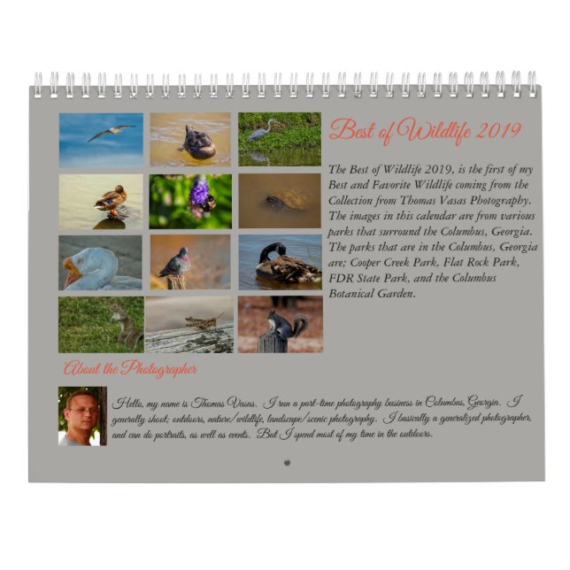 Bestes von wild lebenden Tieren 2019 Kalender (Rückseite)