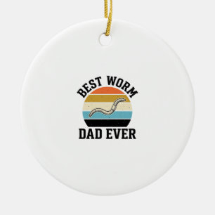 Bestes-Wurm-Vater-aller-Zeiten Vintage-Wurm-Shirt- Keramik Ornament