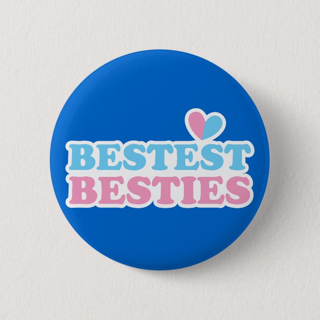 BESTEST BESTES mit niedlichem Herzen BESTE FREUNDI Button (Vorderseite)