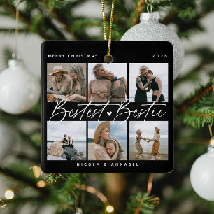 'Bestest Bestie' Freunde Andenken Foto-Collage Keramikornament