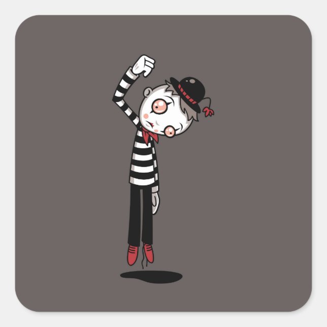 Bestest Mime Ever Quadratischer Aufkleber (Vorderseite)