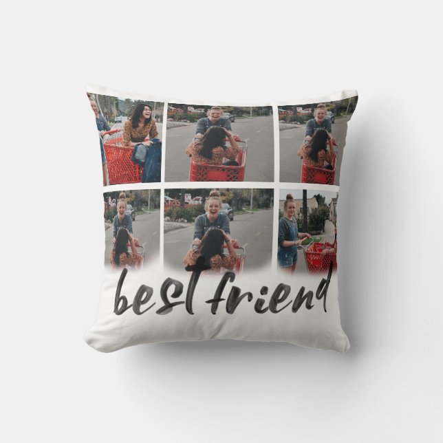 Bestfreund Geschenk 6 Foto Kollektion benutzerdefi Kissen (Vorderseite)