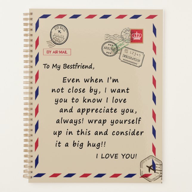 Bestfriend Gift | An meinen Bestfriend I Liebe You Planer (Vorderseite)