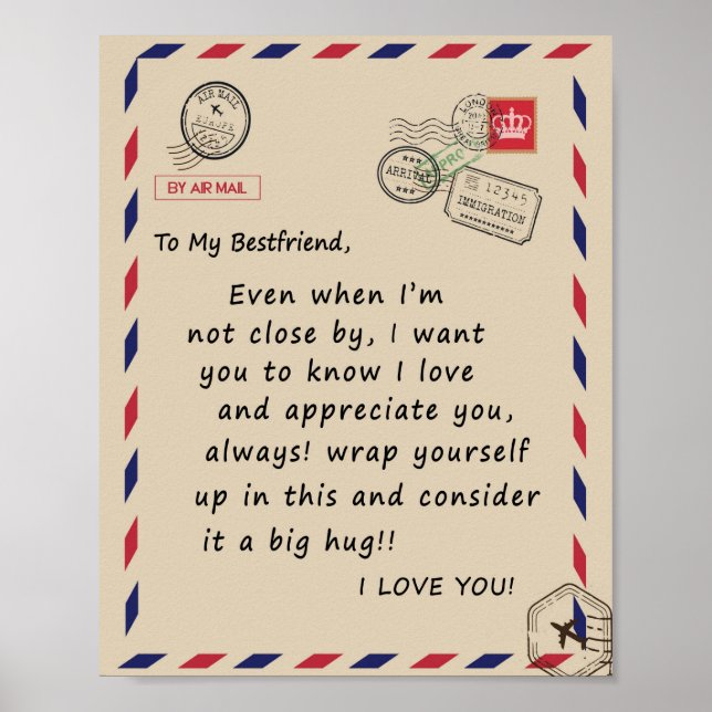 Bestfriend Gift | An meinen Bestfriend I Liebe You Poster (Vorne)