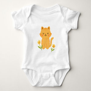 bestickte Babykatze Baby Strampler