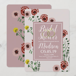Bestickte Florale Brautparty Vintage-Folienringe Einladung
