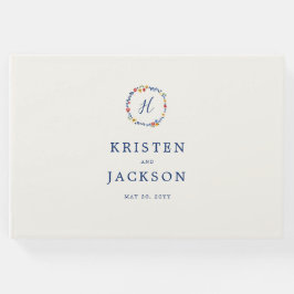 bestickte Florals Hochzeit Gästebuch