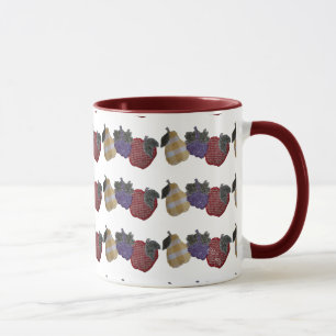 Bestickte Früchte (Cranberry) Tasse