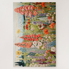 bestickte Frühlingsauger Wildblumen Jigsaw Puzzle