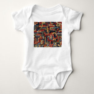 bestickte geometrische, ethnische Textur Baby Strampler