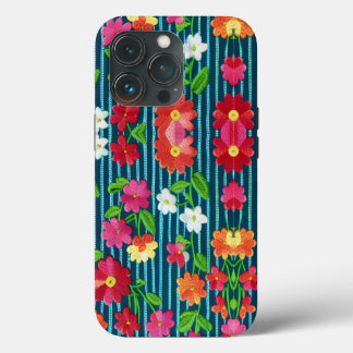 bestickte gesteppte Blume von CallisC-Wurzelpille Case-Mate iPhone Hülle
