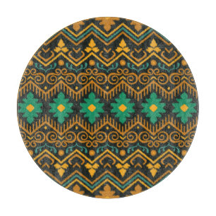 bestickte Ikat-Fabric Ethnic Design Schneidebrett
