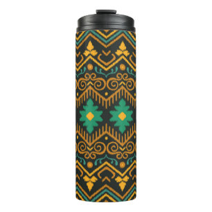 bestickte Ikat-Fabric Ethnic Design Thermosbecher