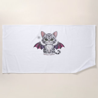 bestickte Katzenfledermaus Klassischer T - Shirt Strandtuch