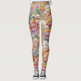 bestickte Leggings des Magischen Tals - Niedlich