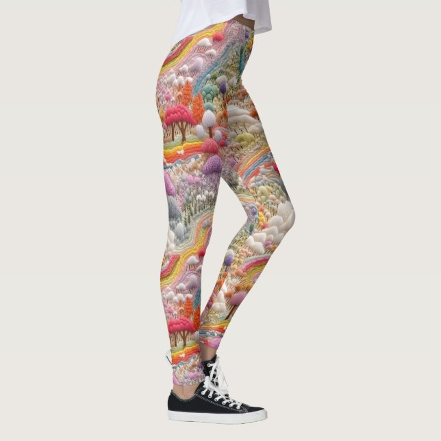 bestickte Leggings des Magischen Tals - Niedlich (Rechts)