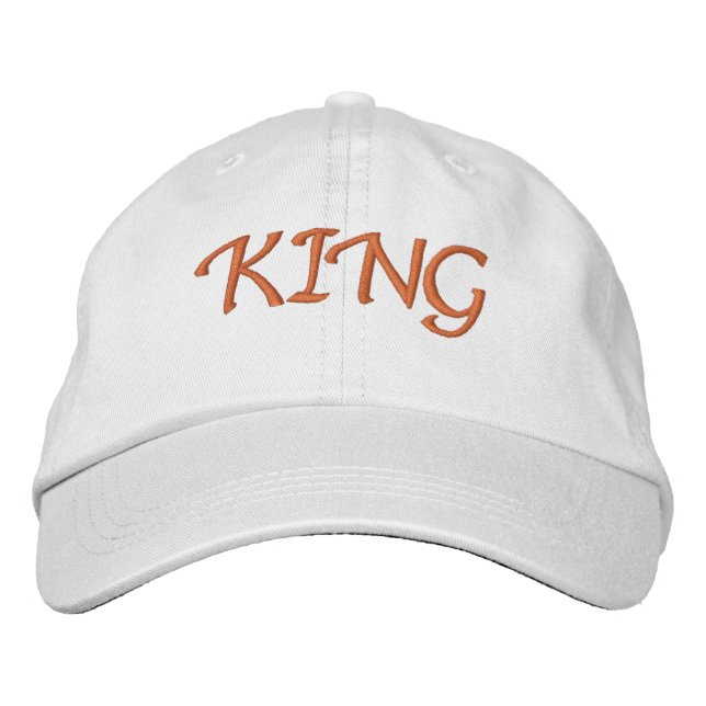 Bestickte Mütze King Text Name Kappe (Vorderseite)