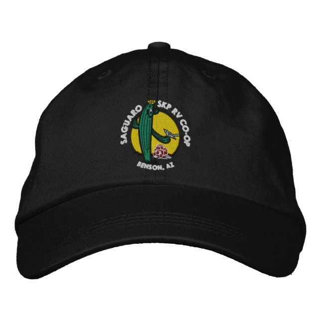 Bestickte Mütze - Schwarz Baseballkappe (Vorderseite)