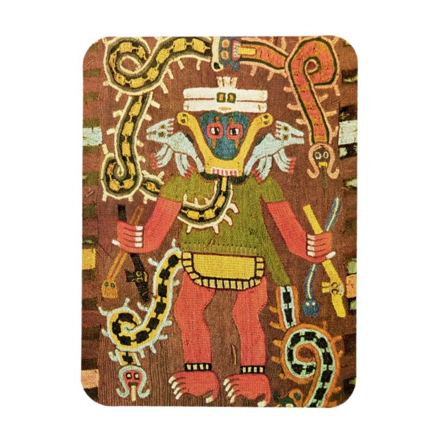 bestickte mythologische Figur, Paracas Necropoli Magnet (Vertikal)