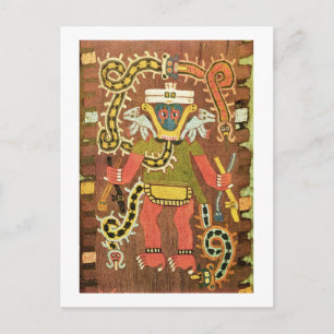 bestickte mythologische Figur, Paracas Necropoli Postkarte