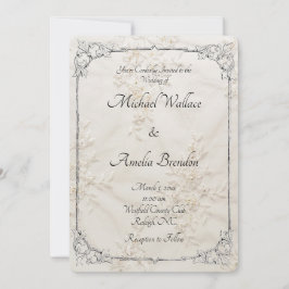 Bestickte Spitze Hochzeit Speichern Sie die Datums Save The Date