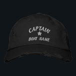 bestickter Hut<br><div class="desc">bestickter Kapselhut,  Kappe,  besticktes CAPTAIN UND IHRER BootsNAME 2</div>
