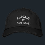 bestickter Hut<br><div class="desc">bestickter Kapselhut,  Kappe,  besticktes CAPTAIN UND IHRER BootsNAME 2</div>