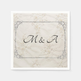 bestickter Lace Wedding Cocktail Napkins Serviette