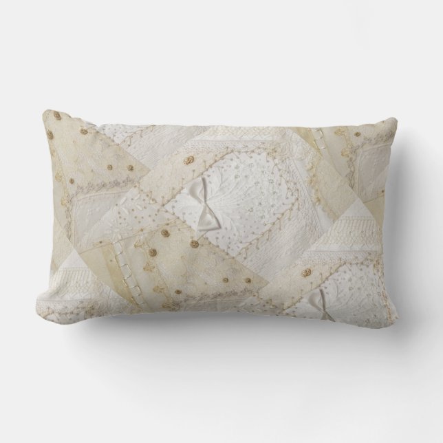 besticktes, besticktes Quilt-Design  Lendenkissen (Vorderseite)