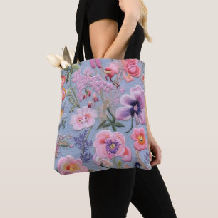 besticktes, florales, nahtloses Muster Tasche