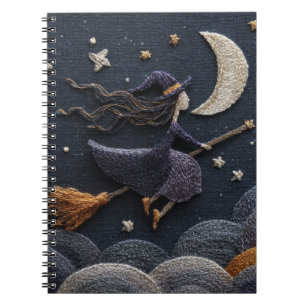 besticktes Hexenmoonlight-Sky-Notebook Notizblock