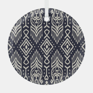 Besticktes Ikat-Gewebe: Ethnisches Eleganz. Ornament Aus Glas