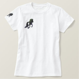 Besticktes leichtes Isländisches Pferd T-Shirt
