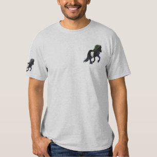 Besticktes leichtes Isländisches Pferd T-Shirt